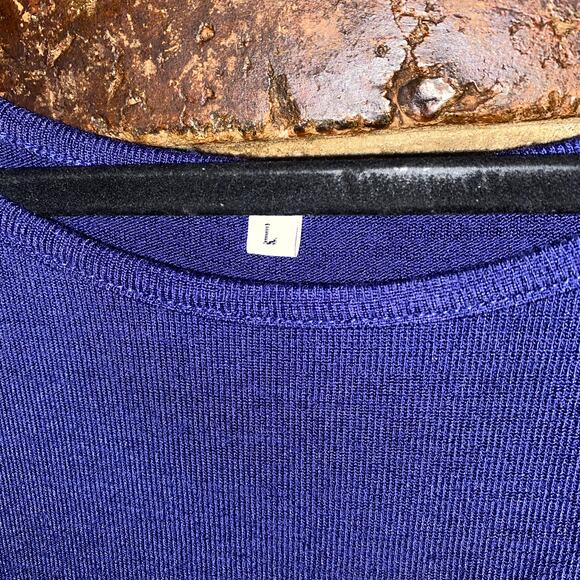 Women's Blue Color Block Pullover Lightweight Knit Sweater Size Large - Picture 4 of 6